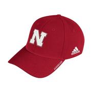 Nebraska Adidas Coach Structured Flex Fit Hat